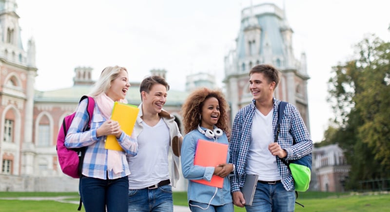 Students on college campus