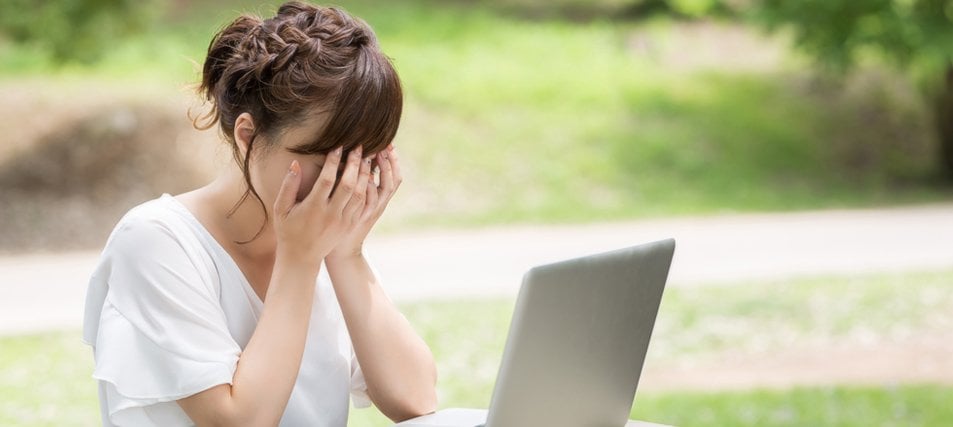 female student stressing out