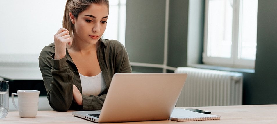 female student on laptop