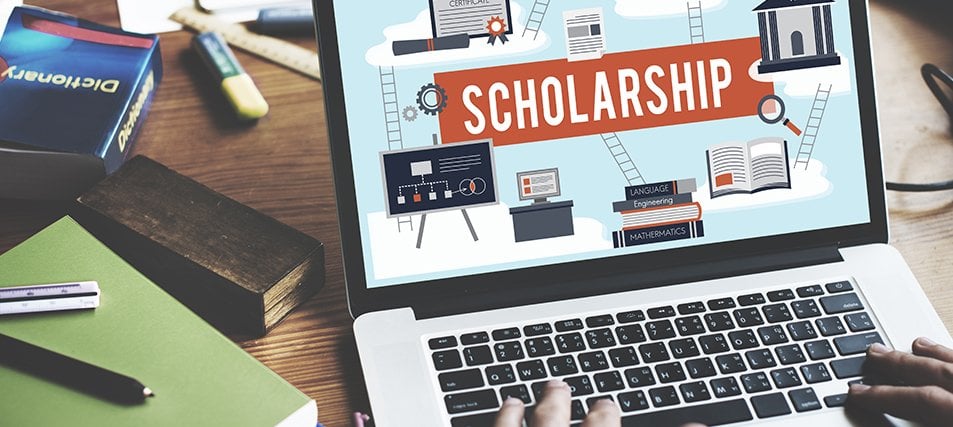 scholarship on laptop screen