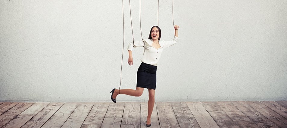 female student on strings