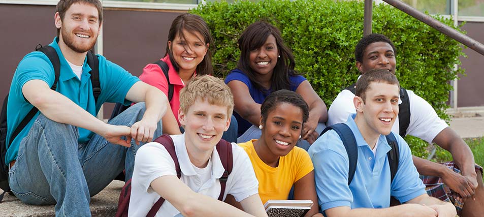 group of students on campus