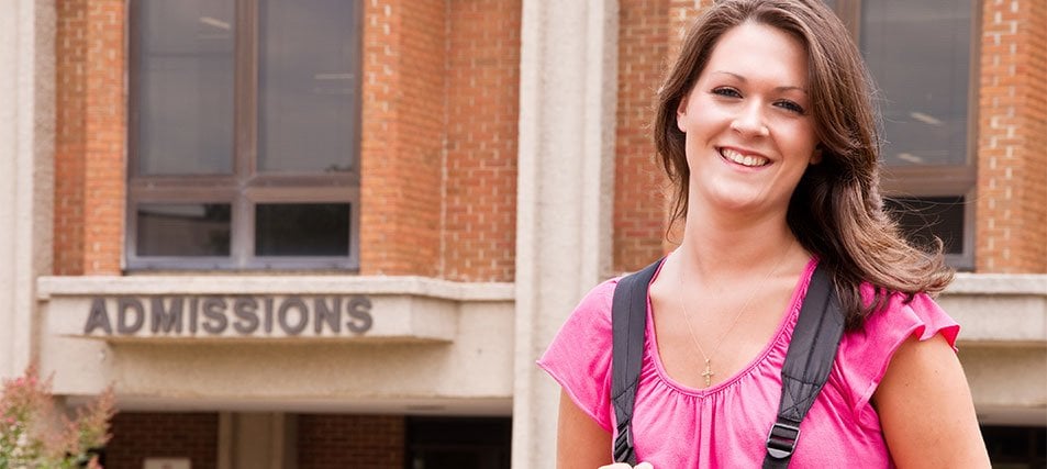 female college student on campus