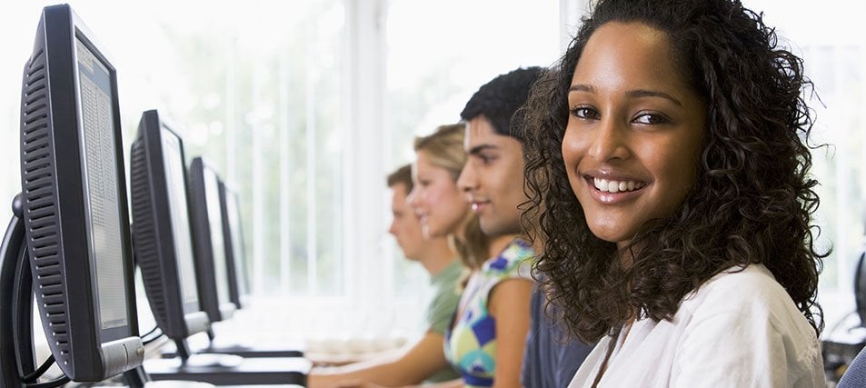 students in computer lab