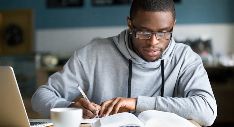 african-american male student studying